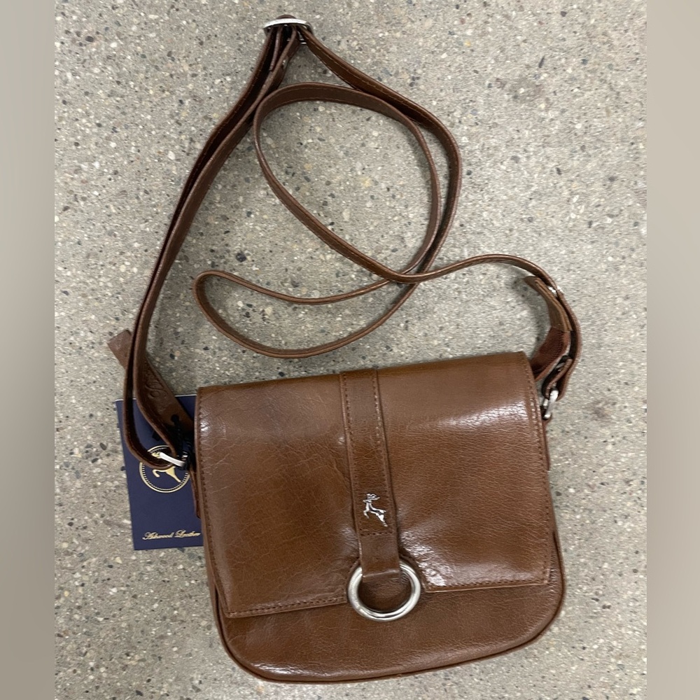 NWT Ashwood Brand - Brown Genuine Leather Crossbody Bag
